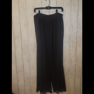 Dressbarn Dress Pants Size 2x. Flowy, Stretchy Black Dress Pants. Sheer overlay